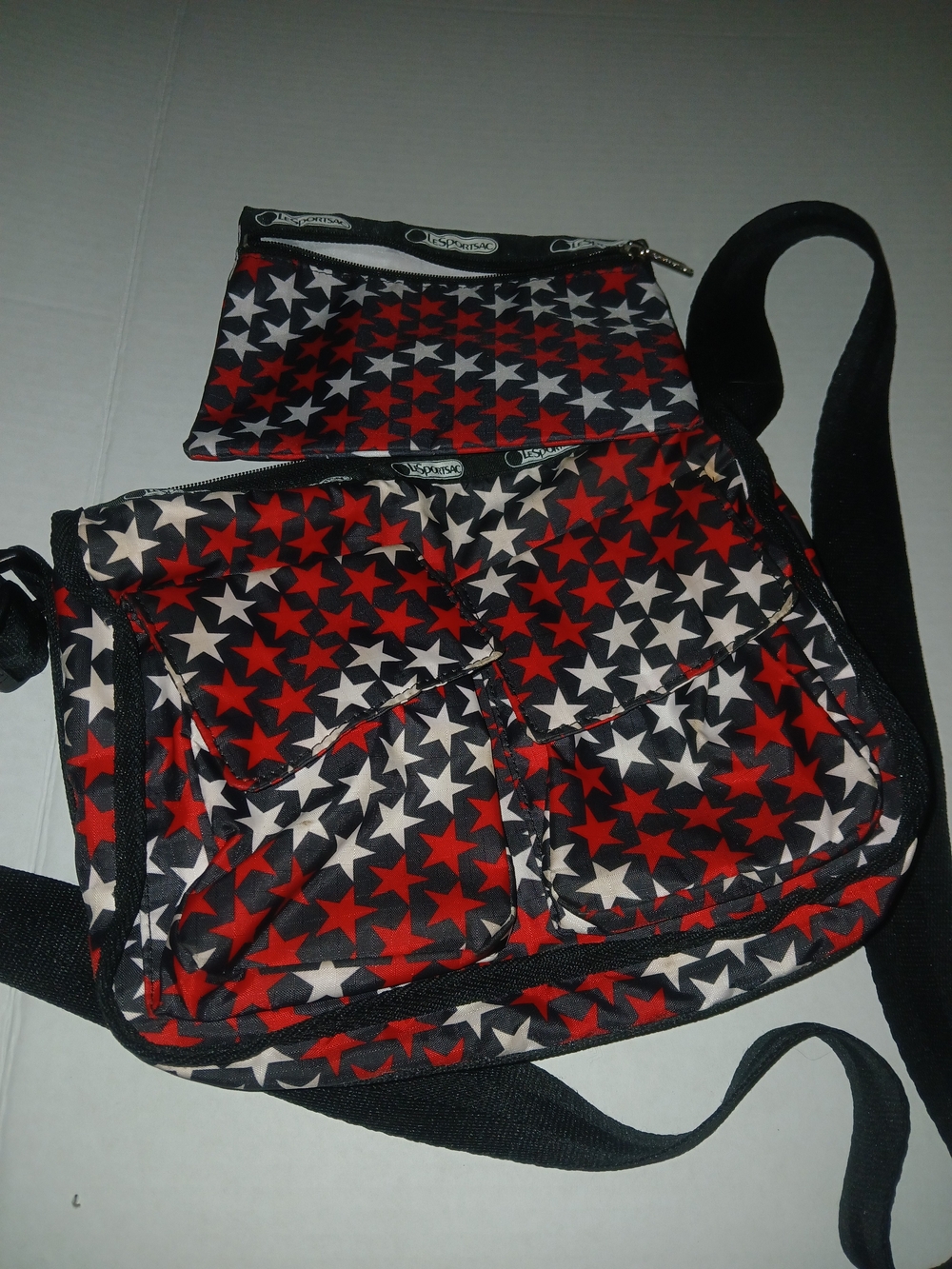Lesportsac Red White Star-Print Crossbody with Pouch